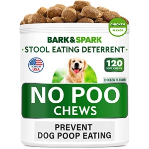 NO Poo Treats - Prevent Dog Poop Eating - Coprophagia Treatment - Stool Eating Deterrent - Probiotics & Enzymes - Digestive Health + Breath Aid - Made in USA - 120 Chews